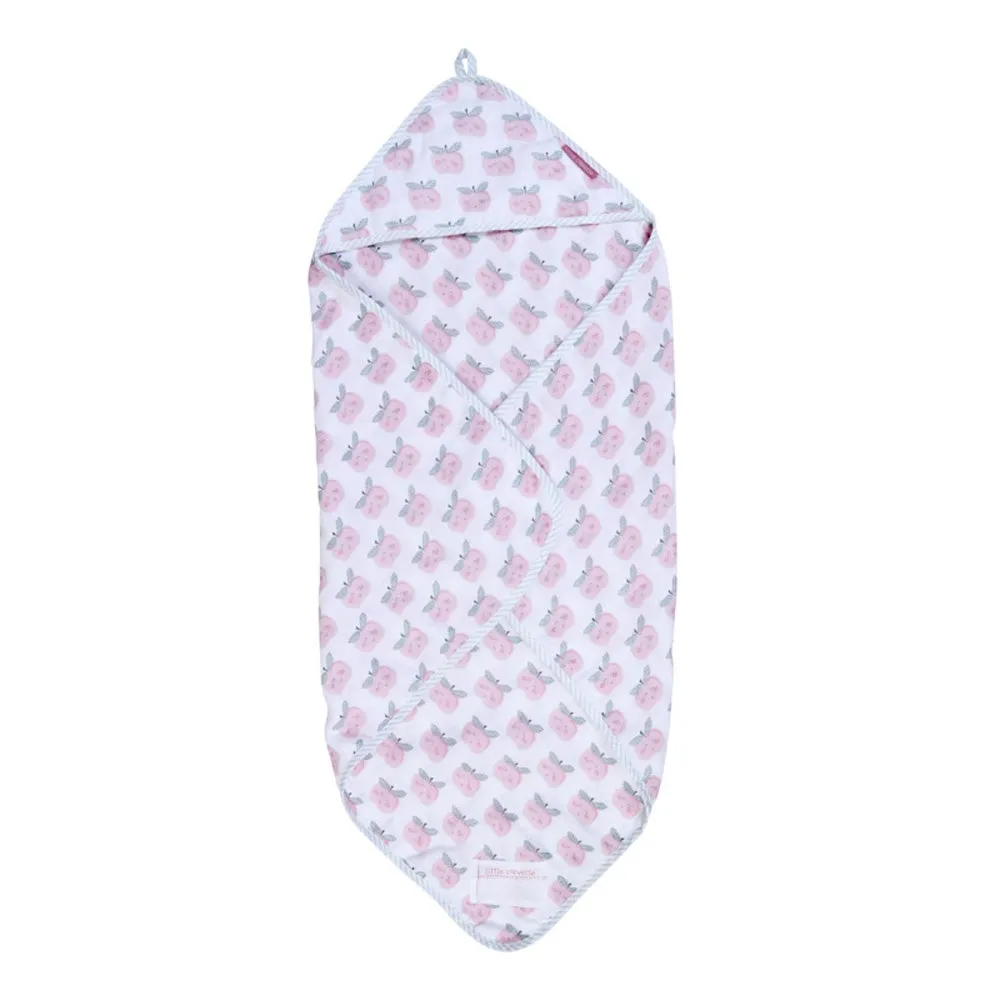 Little Crevette Hooded Towel in Swaddle Pomme D Amour