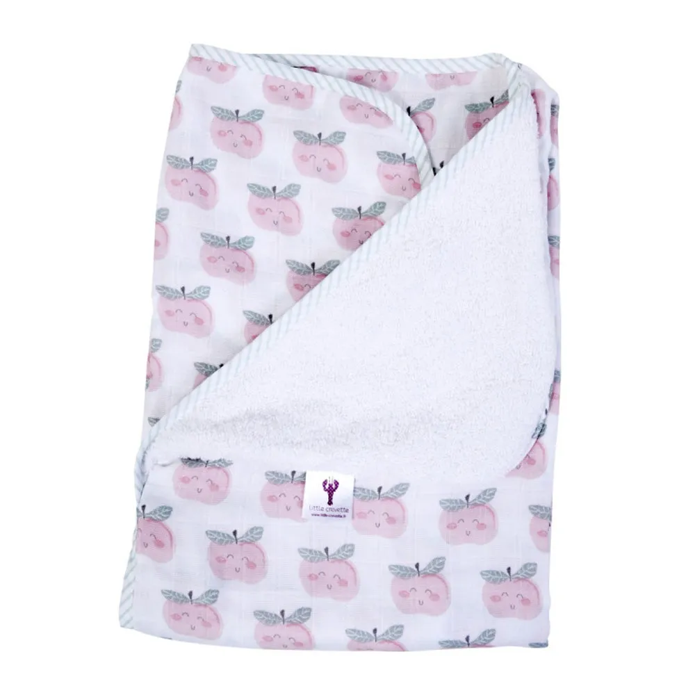 Little Crevette Hooded Towel in Swaddle Pomme D Amour