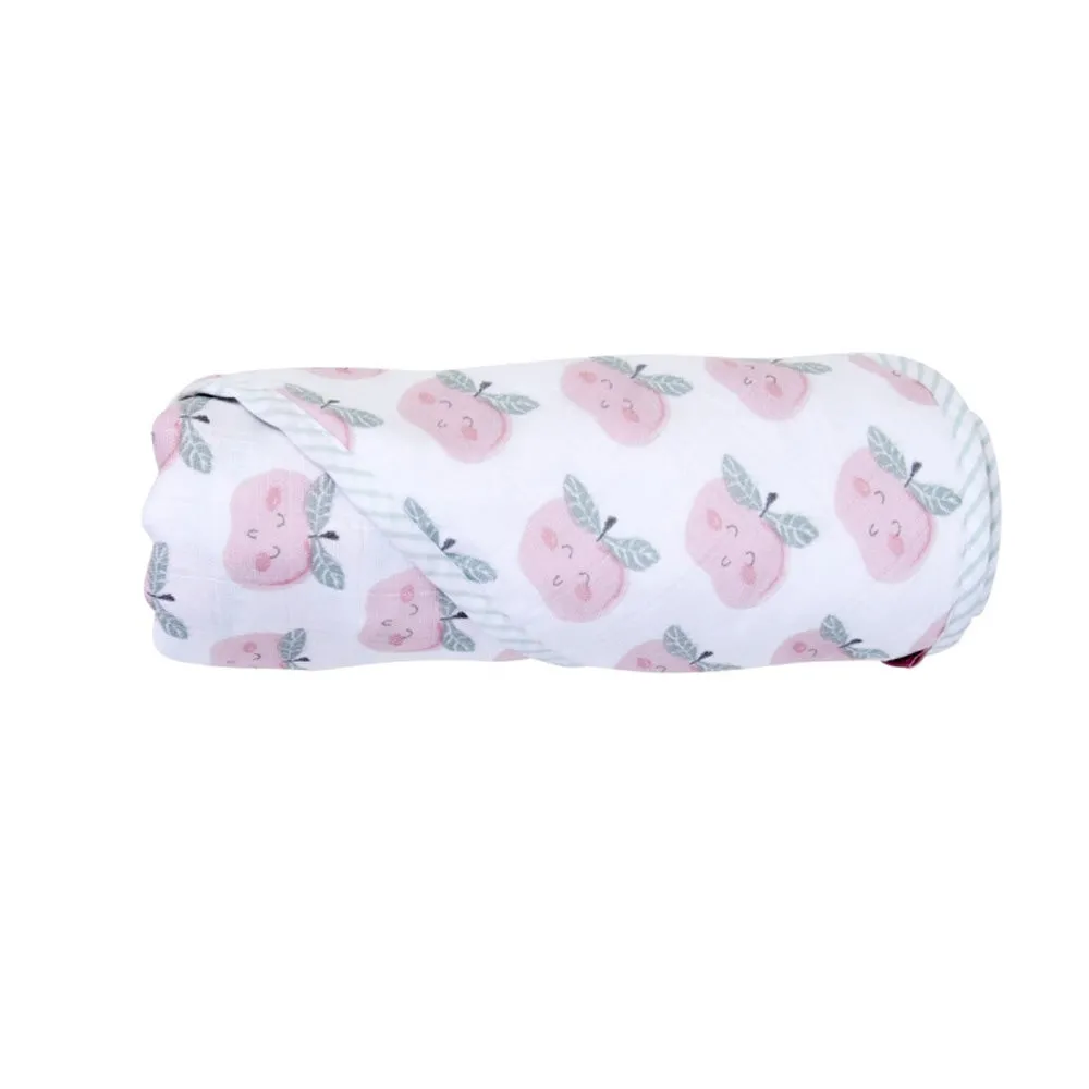 Little Crevette Hooded Towel in Swaddle Pomme D Amour