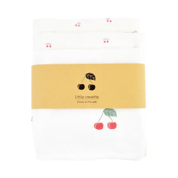 Little Crevette Set of 3 Swaddles 60x60cm Cerise