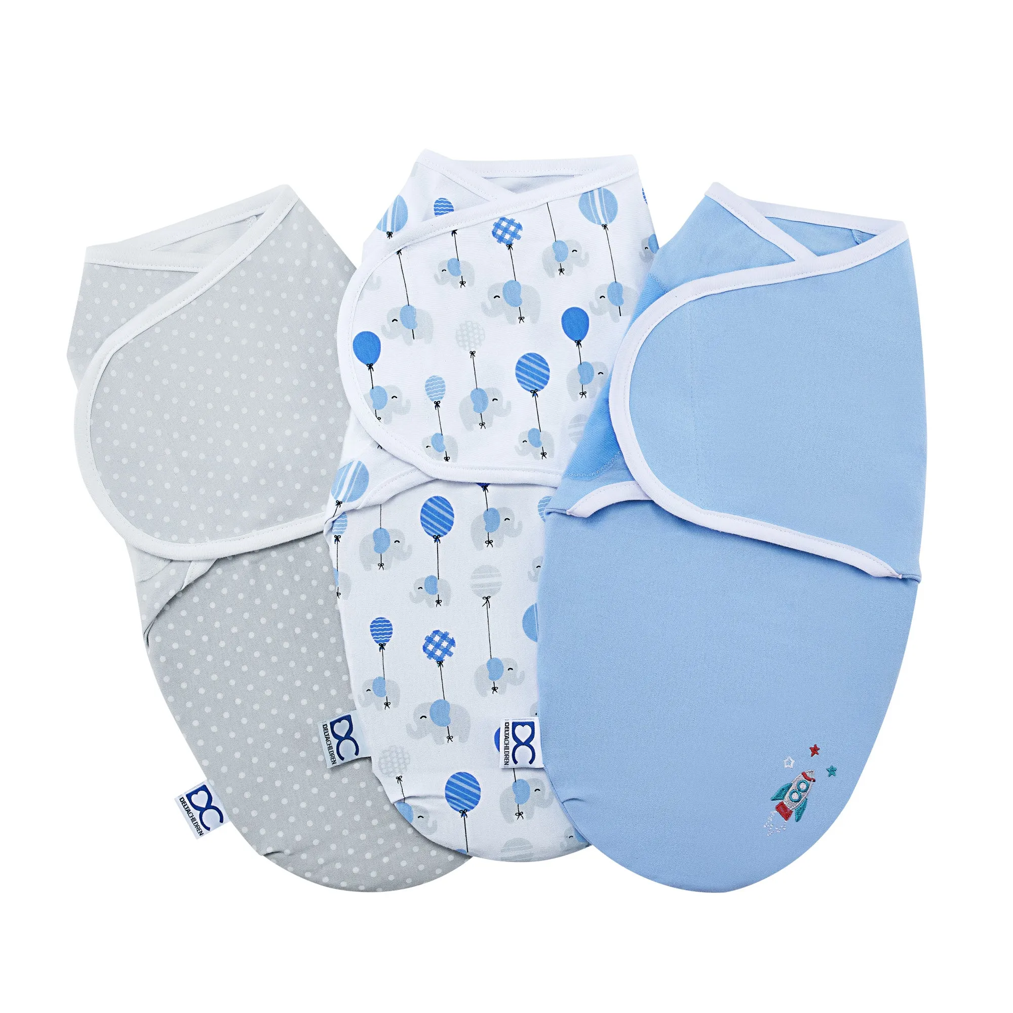 Little Lambs Adjustable Swaddle Wrap - Size Large, Fits Babies 3-6 Months/14-18 lbs., 3-Pack