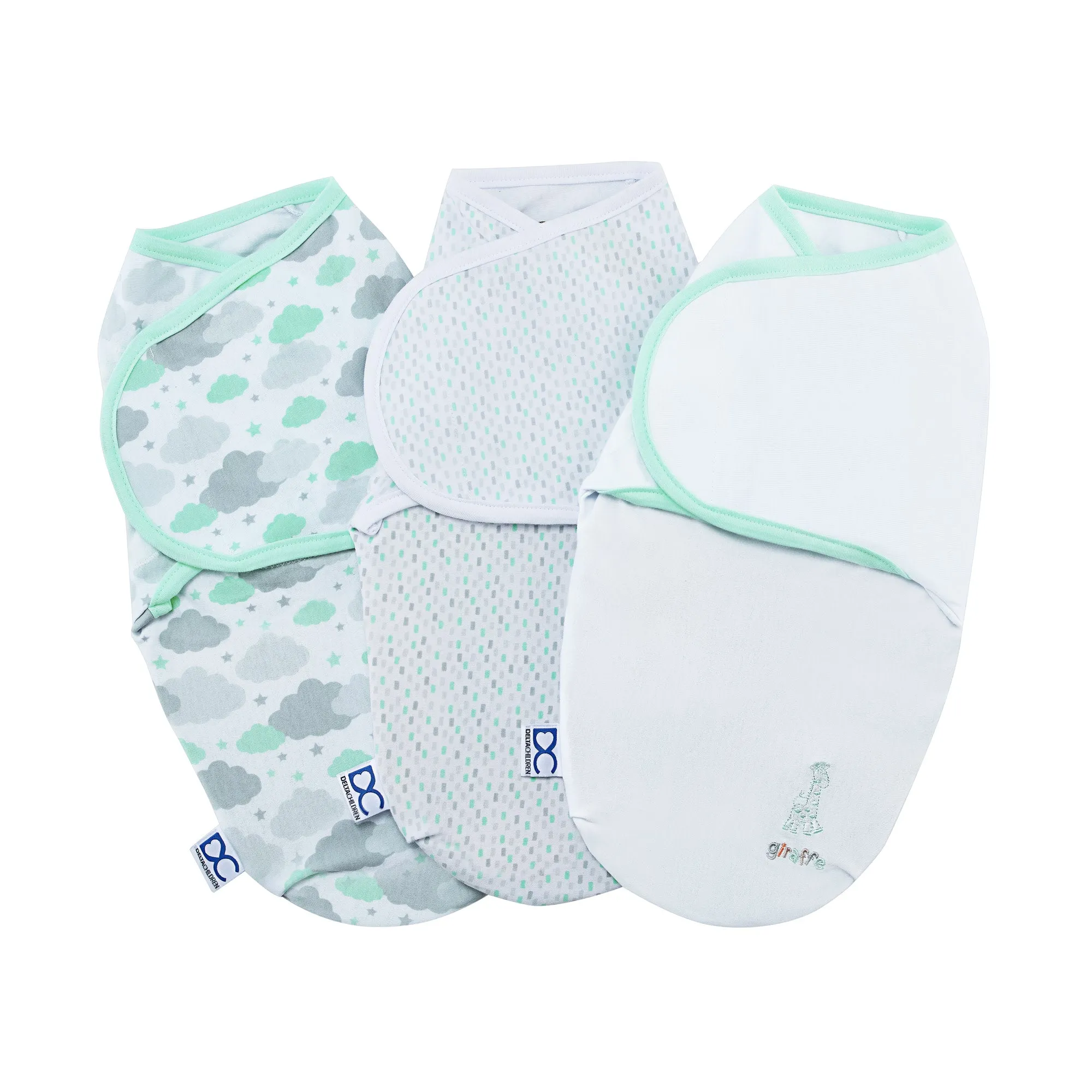 Little Lambs Adjustable Swaddle Wrap - Size Large, Fits Babies 3-6 Months/14-18 lbs., 3-Pack