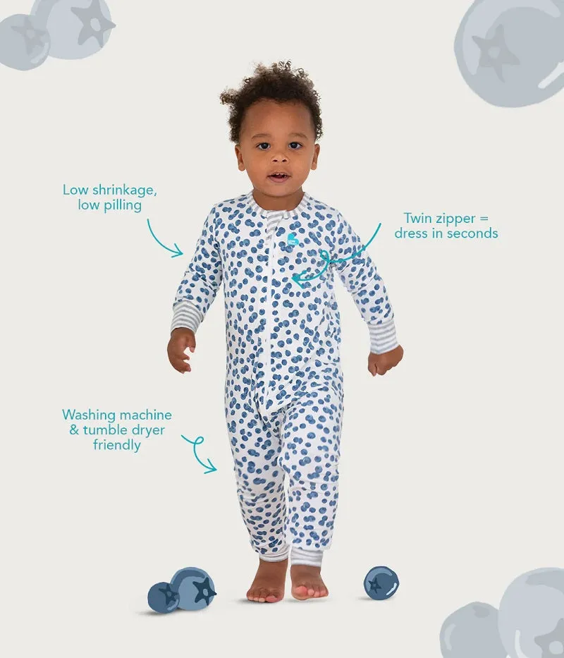 Love To Dream Long Sleeve Footless Romper - White Breakfast