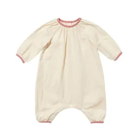 Missy Baby Girl Jumpsuit with Pink Velvet Trim