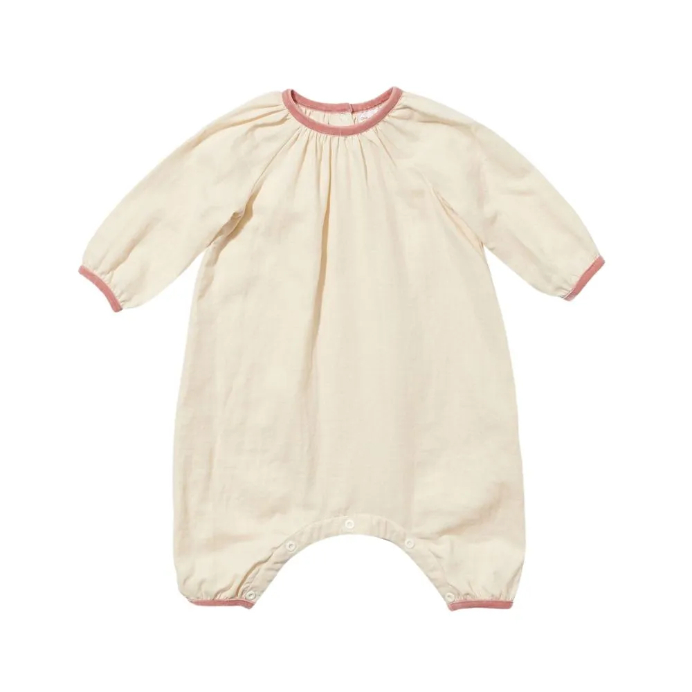 Missy Baby Girl Jumpsuit with Pink Velvet Trim