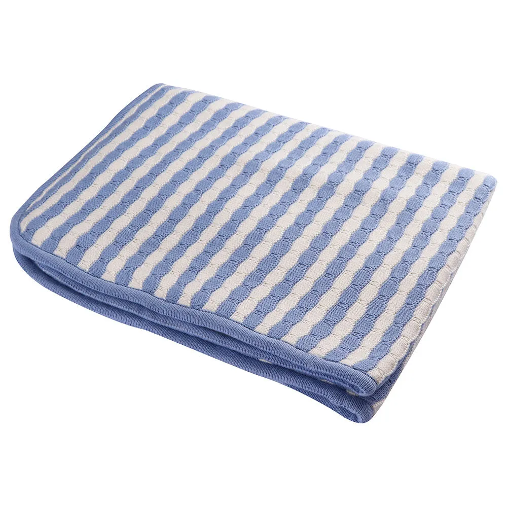 Moon Cushy - 100% Cotton Knitted Furs Baby Blanket 76x102cm (Blue)