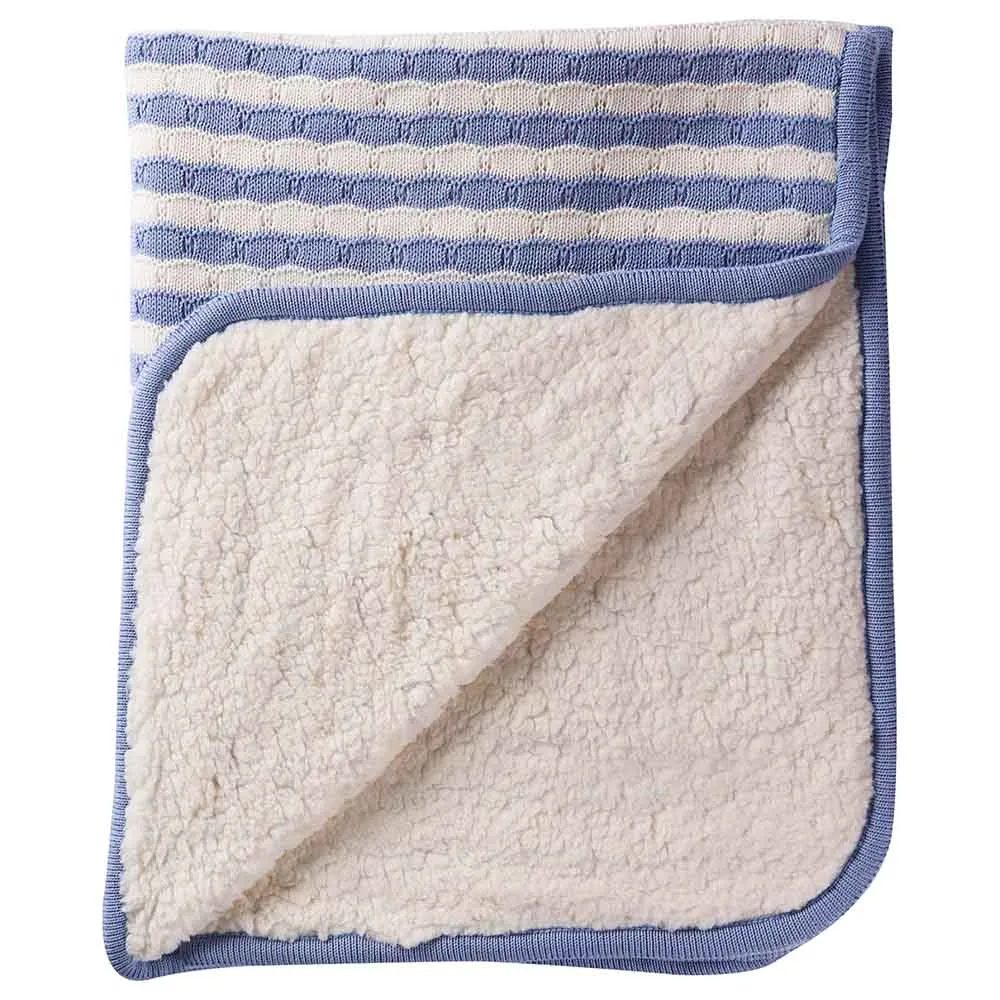 Moon Cushy - 100% Cotton Knitted Furs Baby Blanket 76x102cm (Blue)