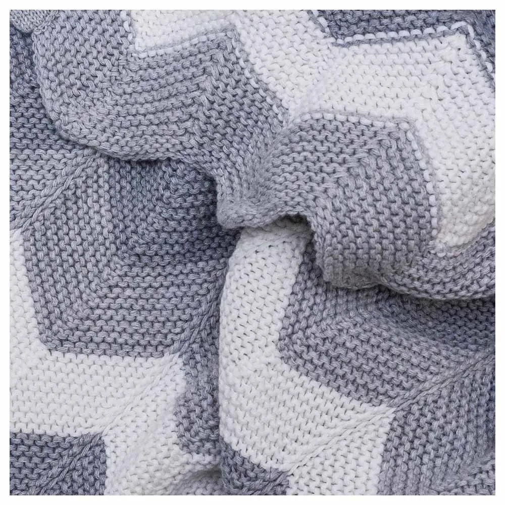 Moon Snugly 100% Cotton Knitted Baby Blanket (Grey)
