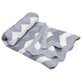Moon Snugly 100% Cotton Knitted Baby Blanket (Grey)