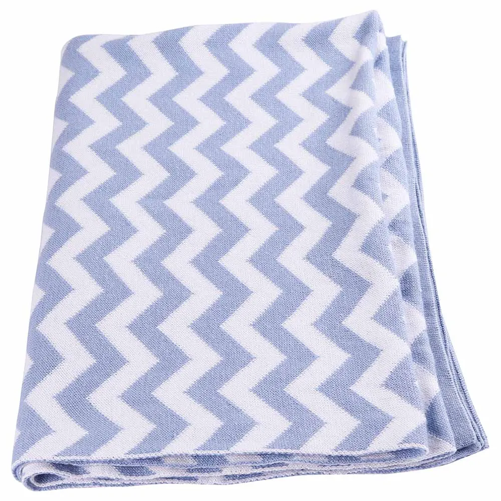 Moon Soft Stretchy Knitted Cotton Swaddle 70x90cm (Blue)