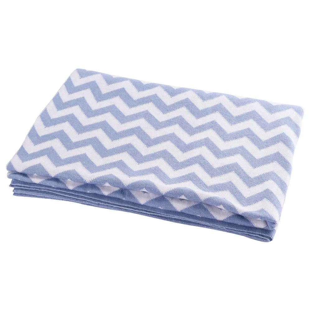 Moon Soft Stretchy Knitted Cotton Swaddle 70x90cm (Blue)