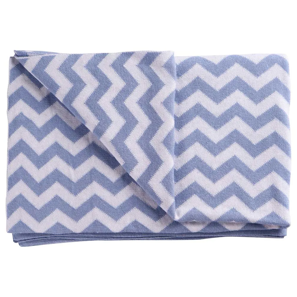 Moon Soft Stretchy Knitted Cotton Swaddle 70x90cm (Blue)