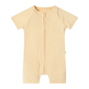 MORI Ribbed Summer Zip-Up Sleepsuit