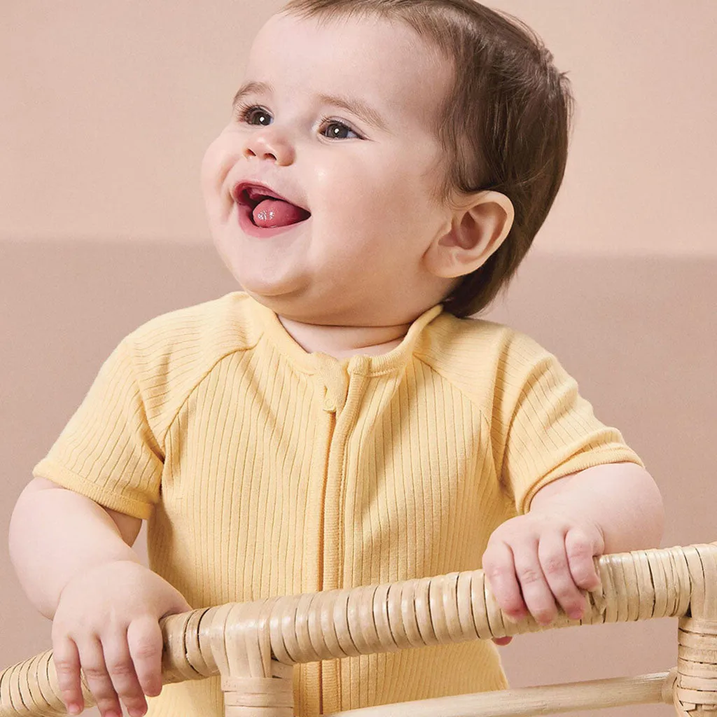 MORI Ribbed Summer Zip-Up Sleepsuit
