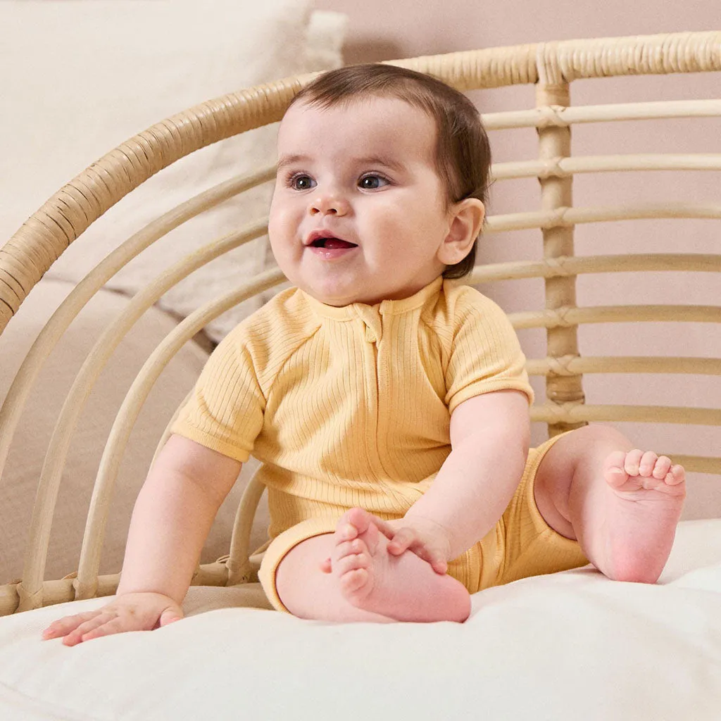 MORI Ribbed Summer Zip-Up Sleepsuit