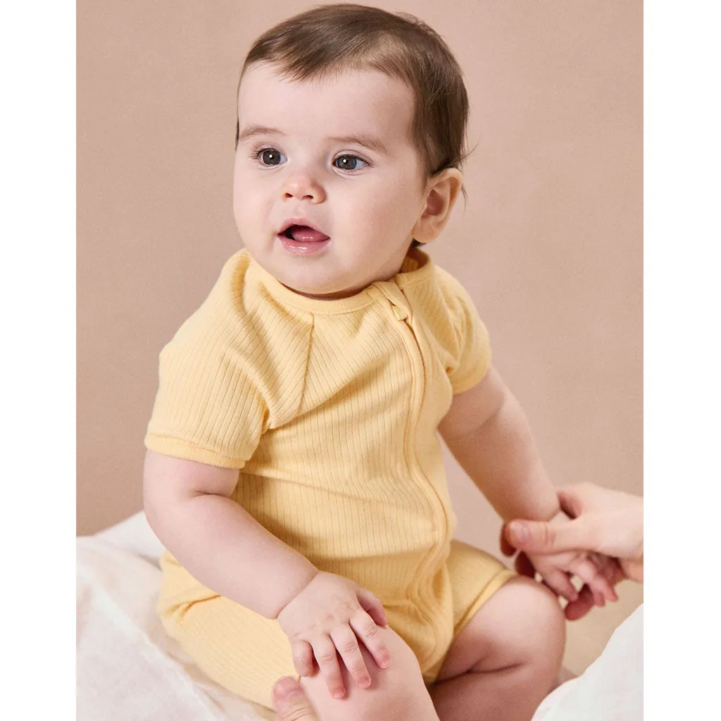 MORI Ribbed Summer Zip-Up Sleepsuit