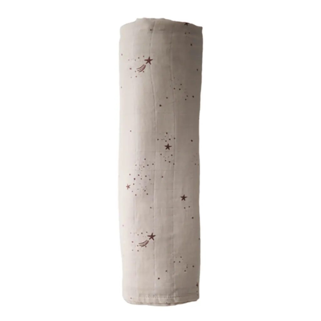 Mushie Organic Cotton Swaddle Blanket Falling Stars