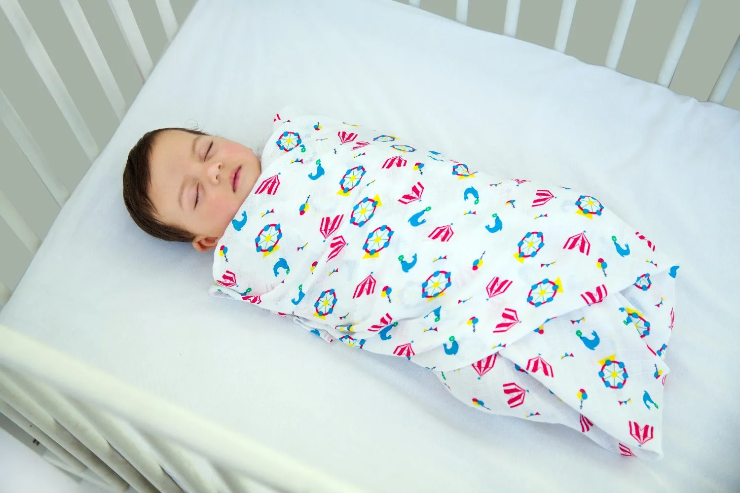 Muslin Swaddle - 2Pc Set - Carnival Teal Blue