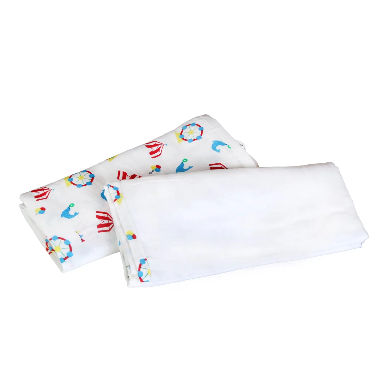 Muslin Swaddle - 2Pc Set - Carnival Teal Blue