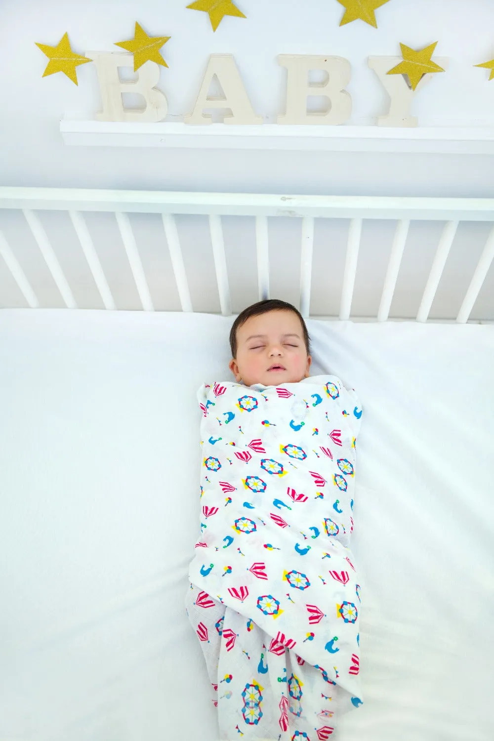 Muslin Swaddle - 2Pc Set - Carnival Teal Blue