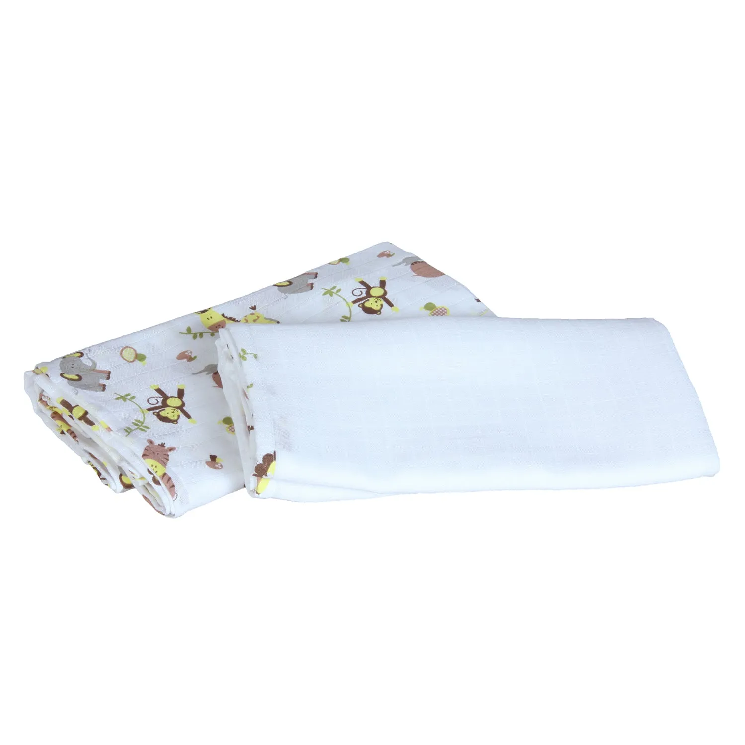 Muslin Swaddle - 2Pc Set - Zoo Lemon Yellow