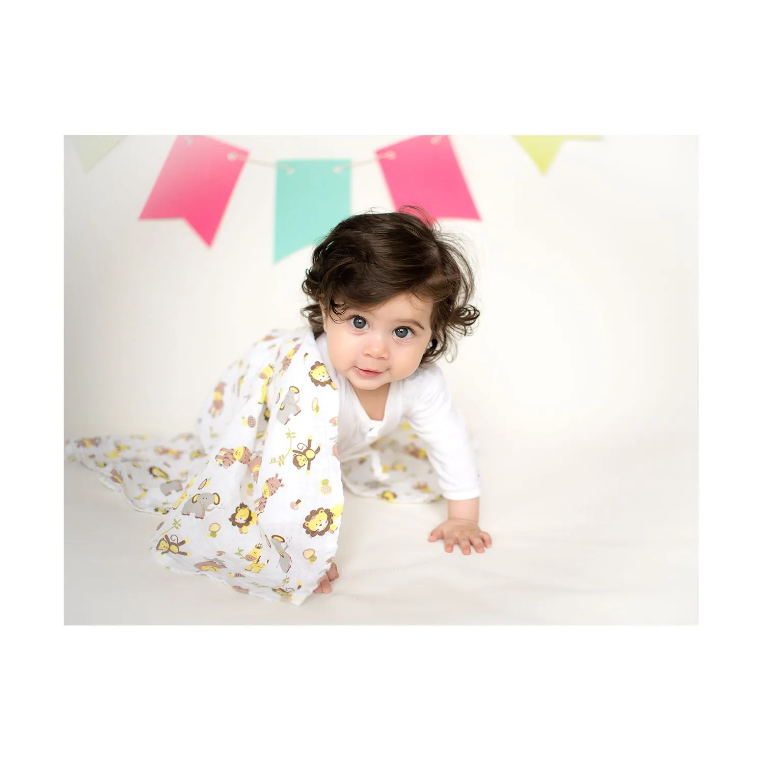 Muslin Swaddle - 2Pc Set - Zoo Lemon Yellow