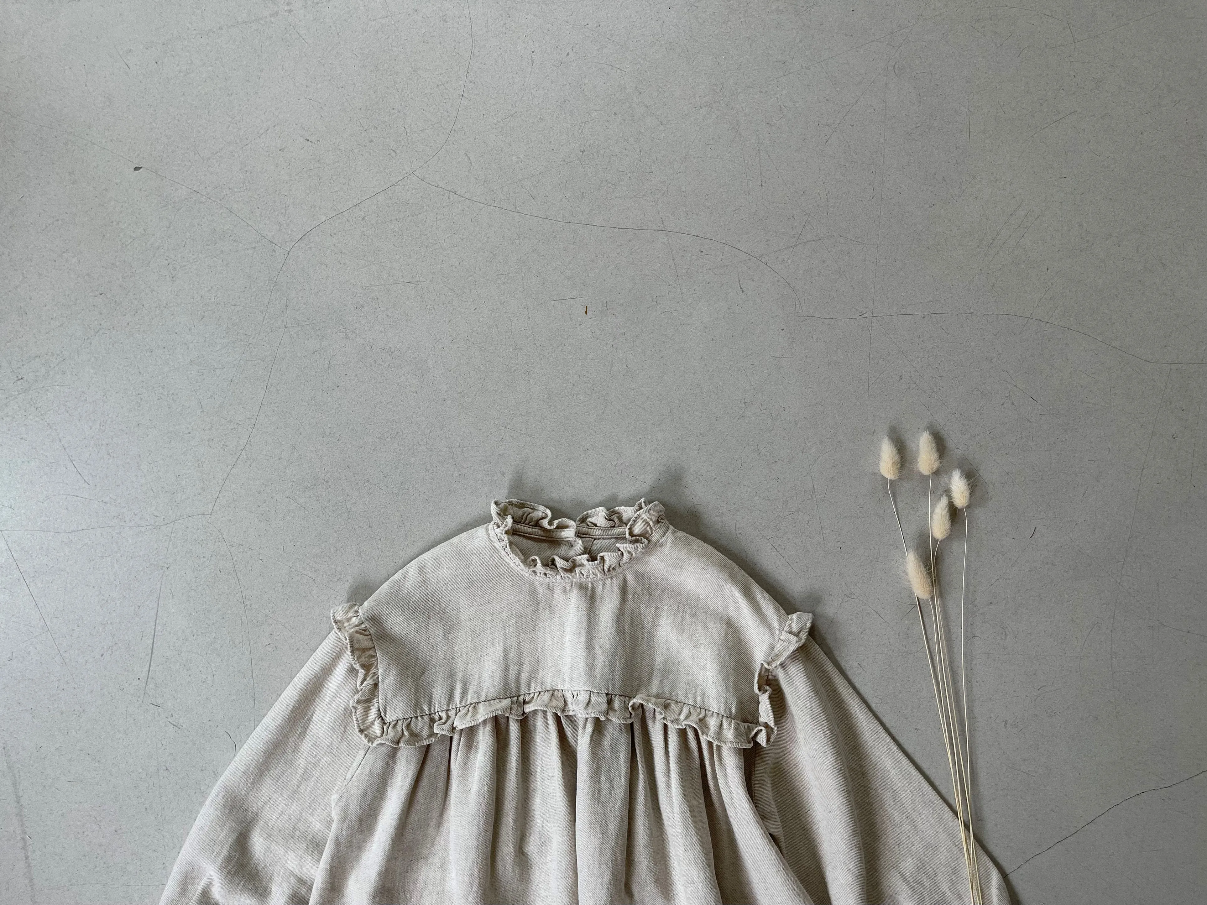 Natural Ruffle Dress