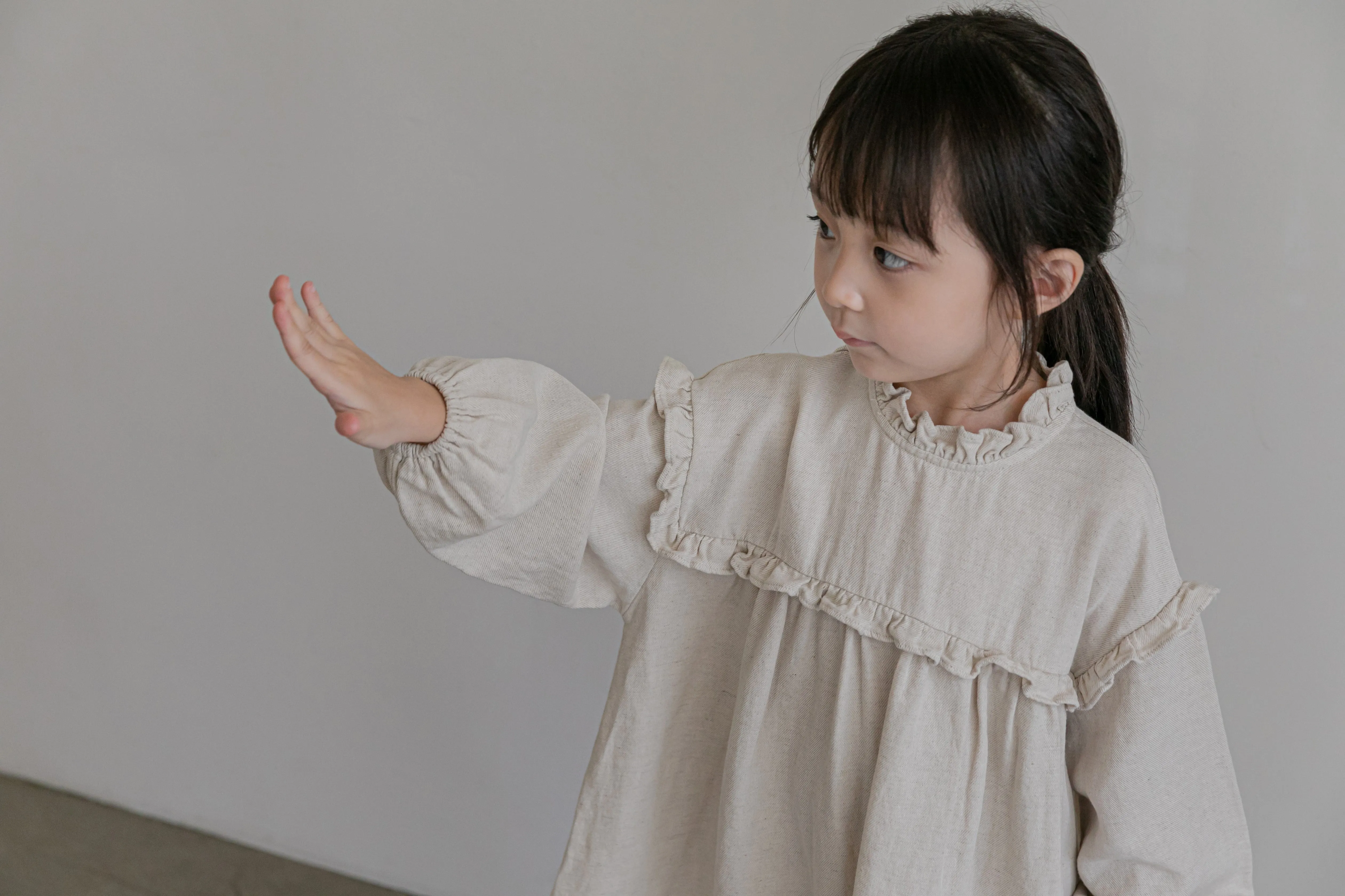 Natural Ruffle Dress