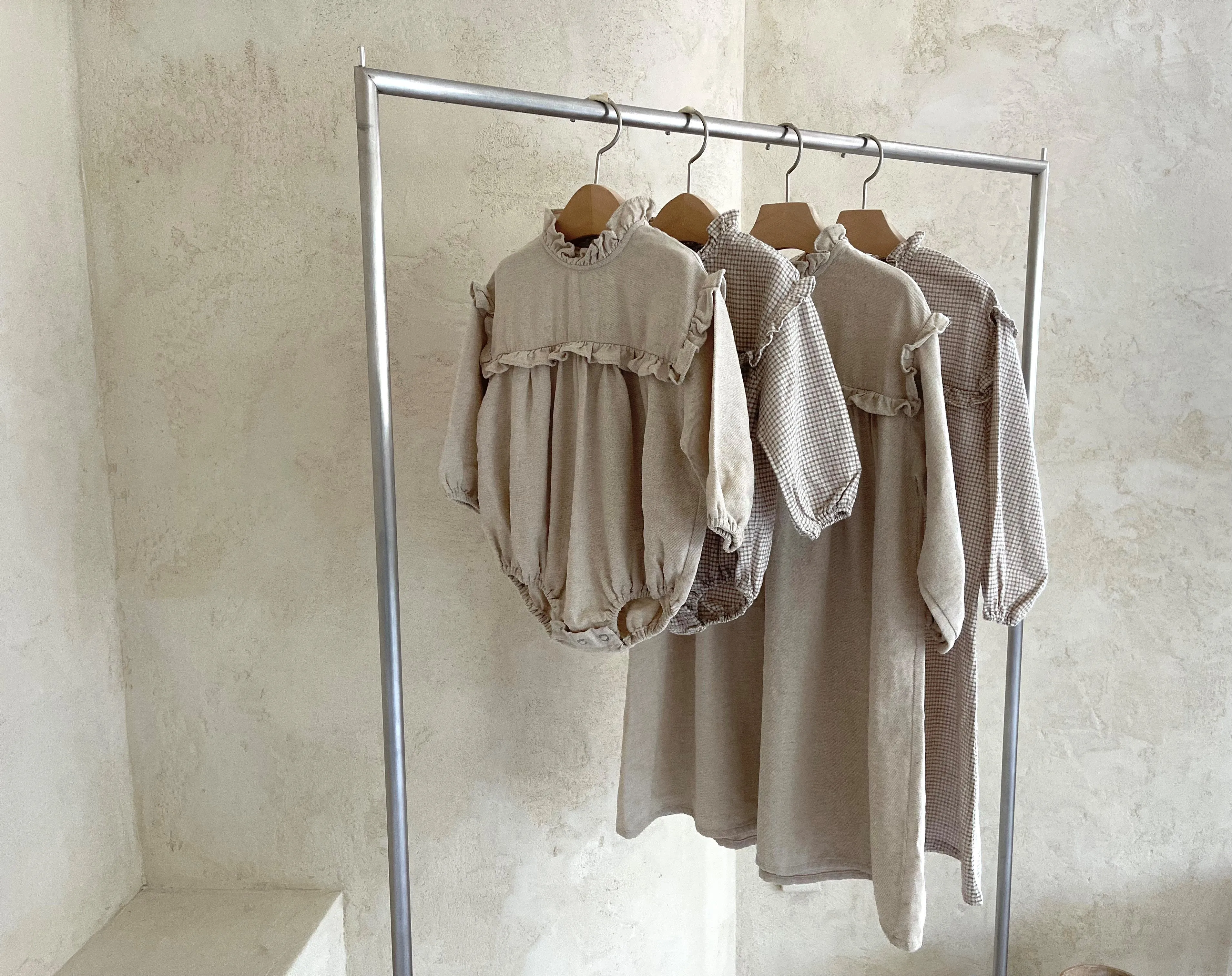 Natural Ruffle Dress