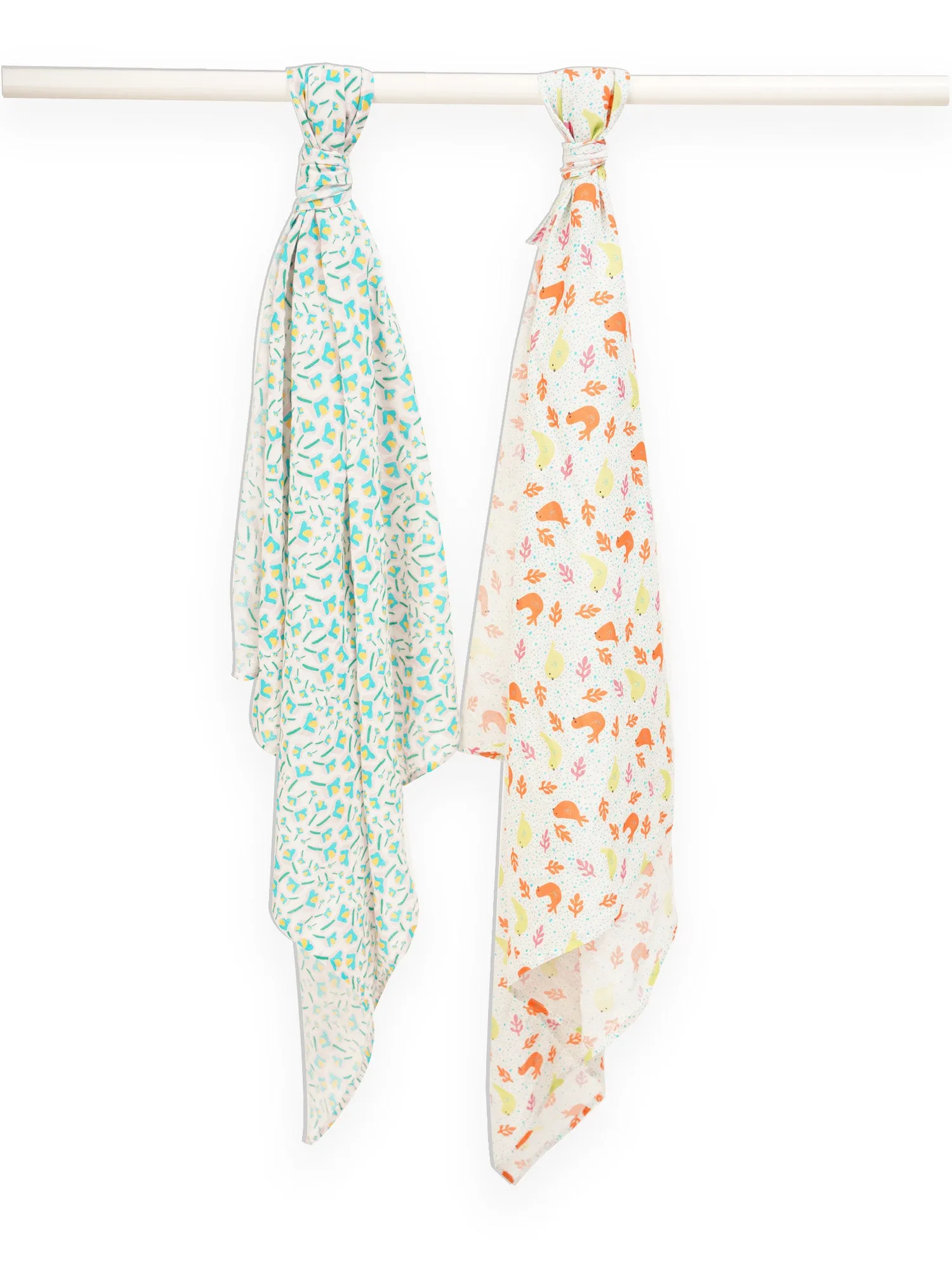 Nature's Harmony Cotton Muslin Swaddle Wrap for New Born (Pack of 2)