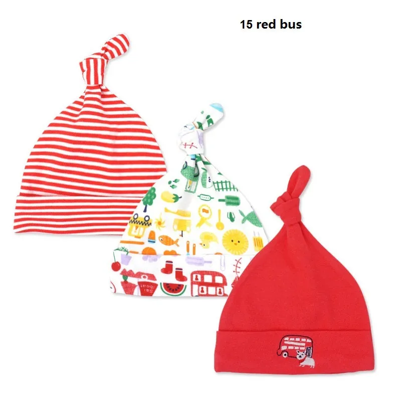 Newborn Hats Printed 3pcs/lot 100% cotton
