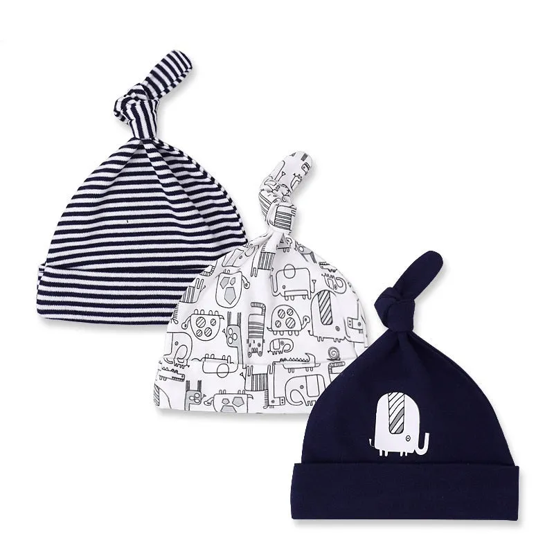 Newborn Hats Printed 3pcs/lot 100% cotton