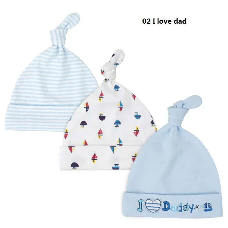 Newborn Hats Printed 3pcs/lot 100% cotton