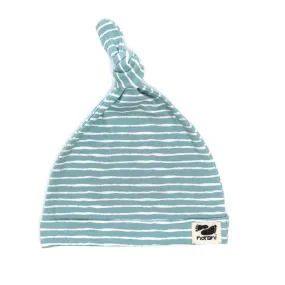 Organic Baby Beanie - Green Stripes