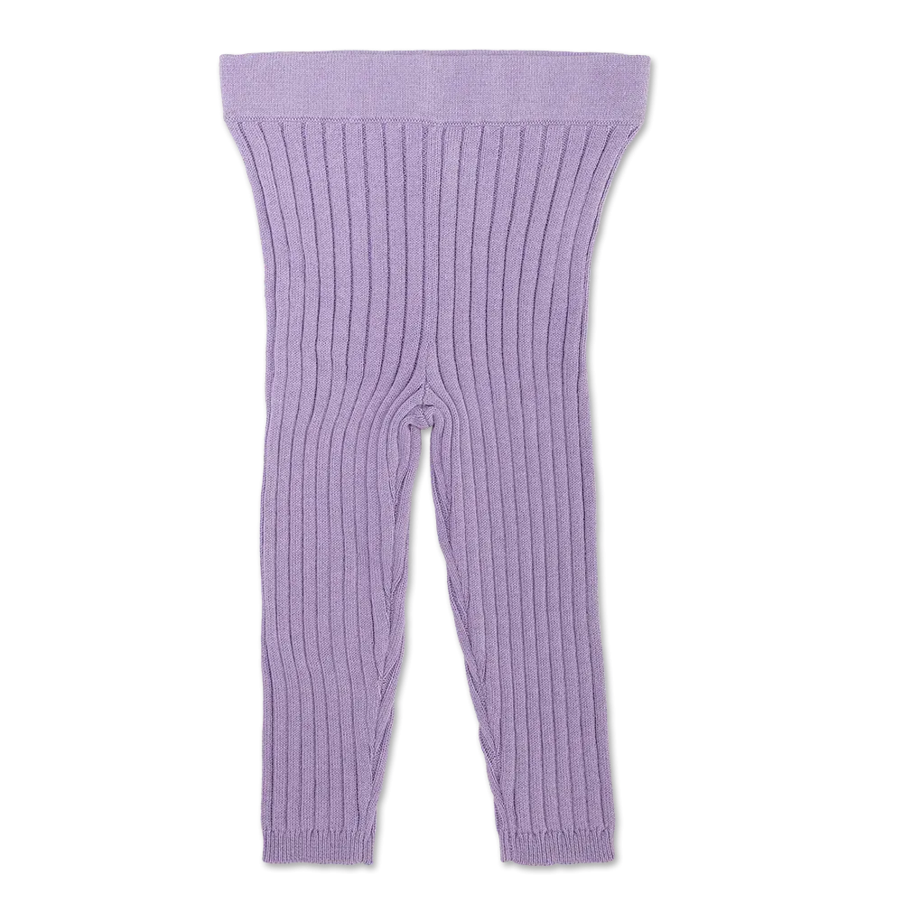 Organic Ribbed Essential Leggings - Lilac