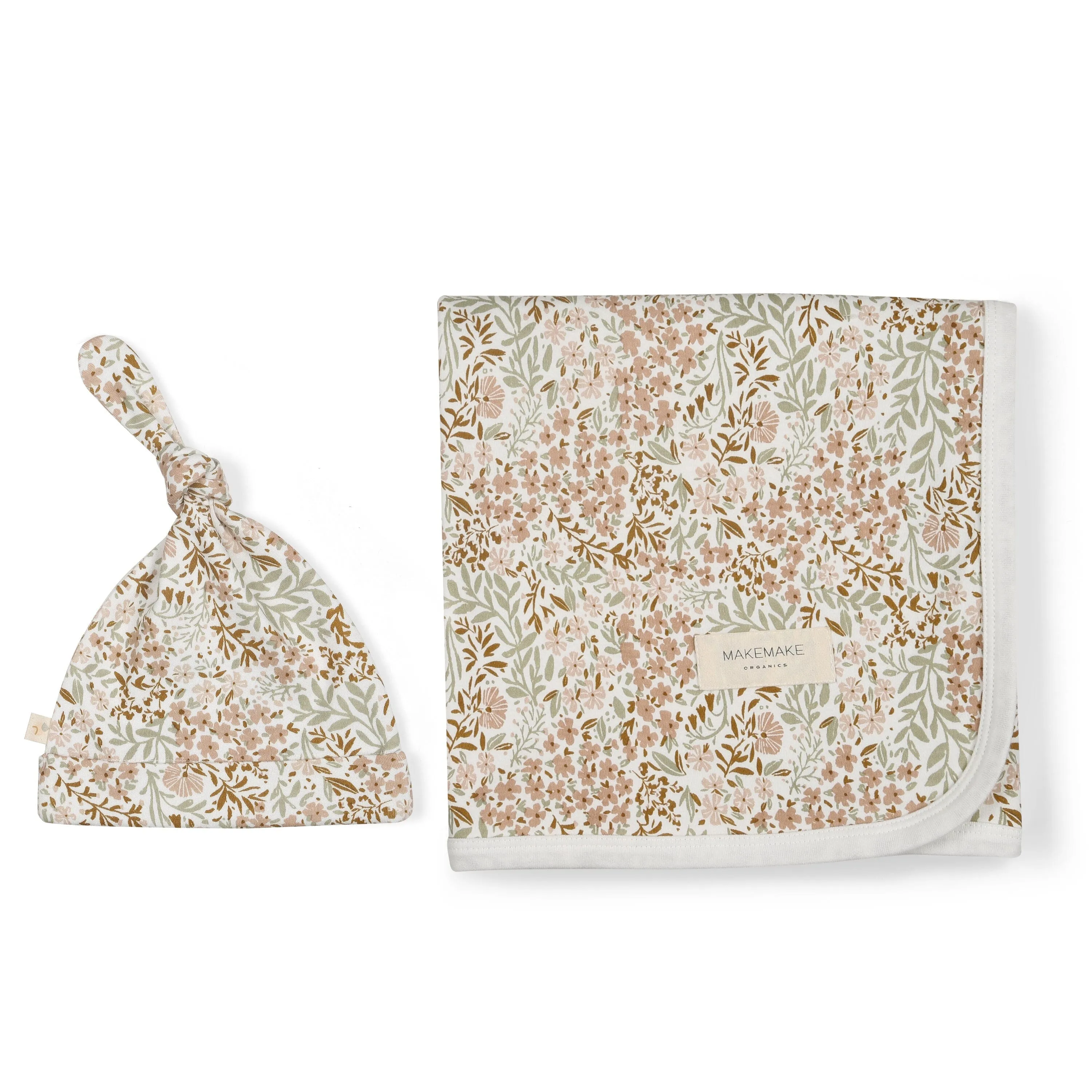 Organic Swaddle Blanket & Hat | Gardenia