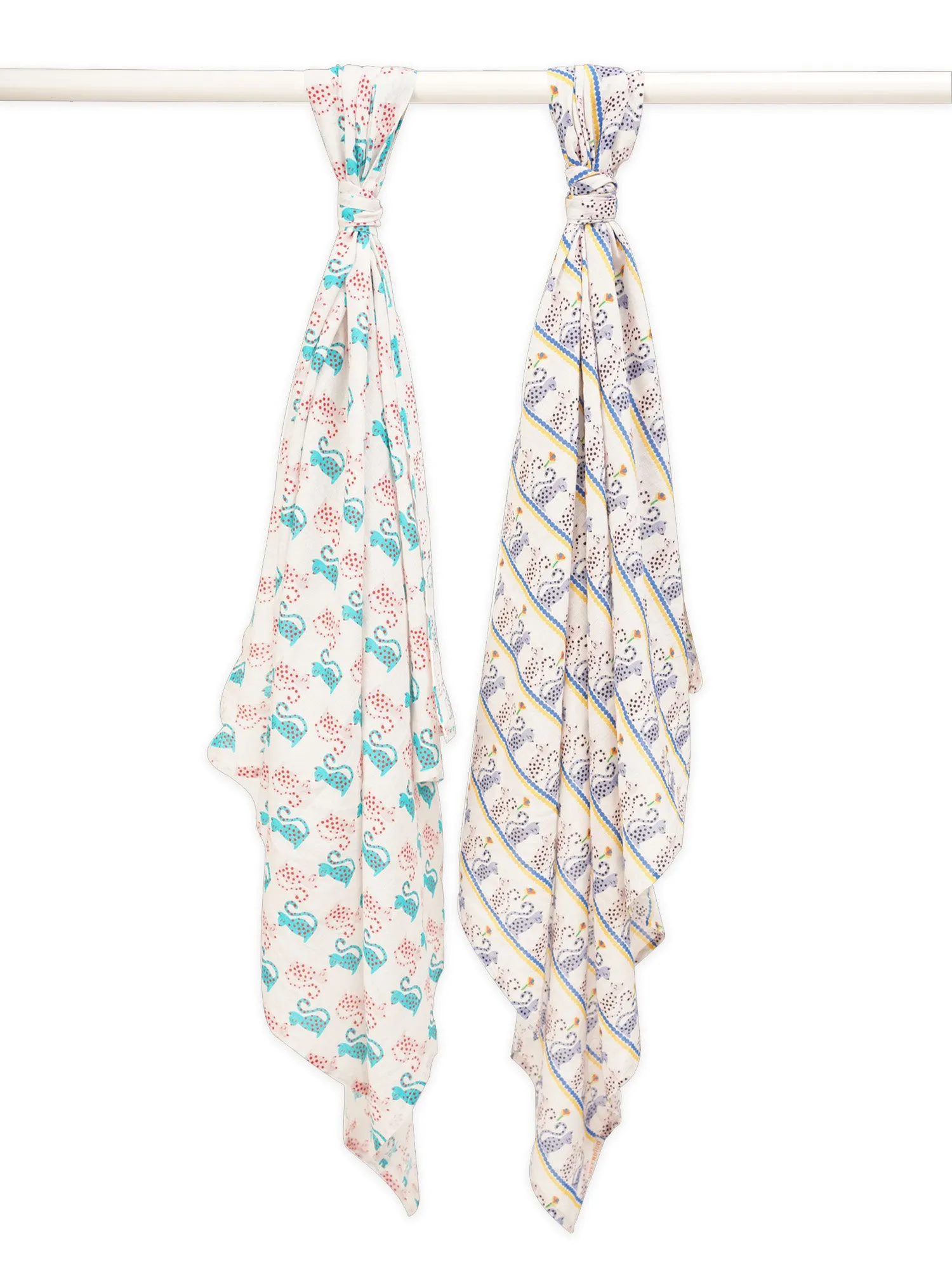Pals Cotton Muslin Swaddle Wrap for New Born (Pack of 2)