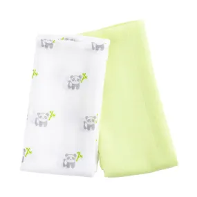 PANDA Bamboo Cotton Muslin Swaddle Blankets ‚Äì 2 pack