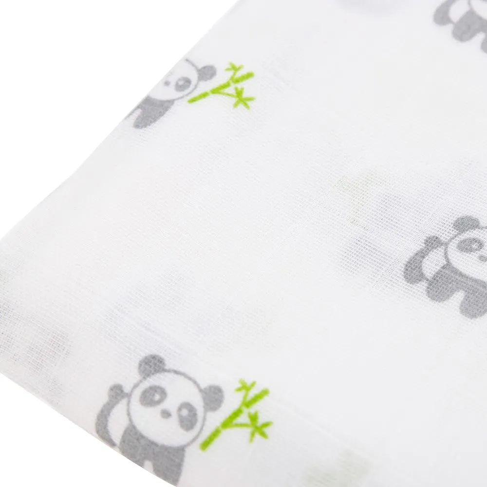 PANDA Bamboo Cotton Muslin Swaddle Blankets ‚Äì 2 pack