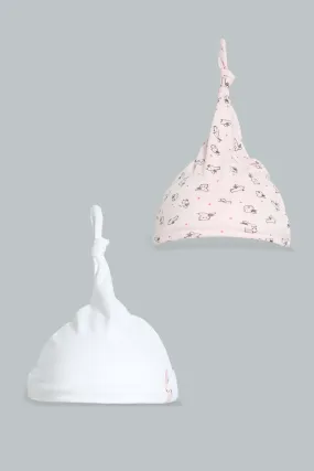 Pink And White Bunny Hats (Pack of 2)