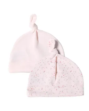 Pink baby knot hat (2 pack)