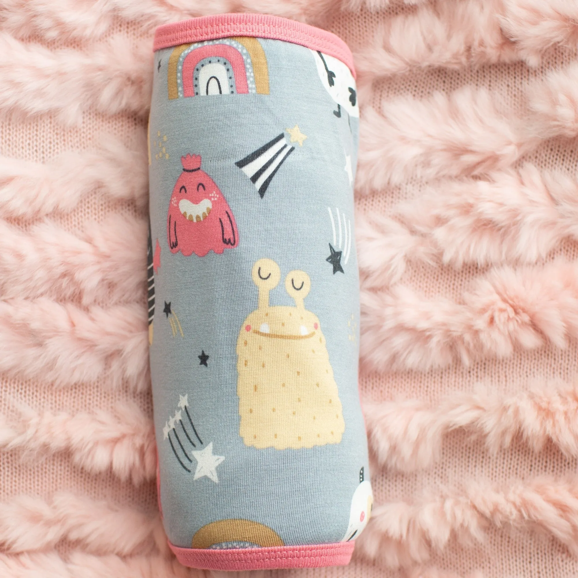 Pink Happy Monsters Swaddle