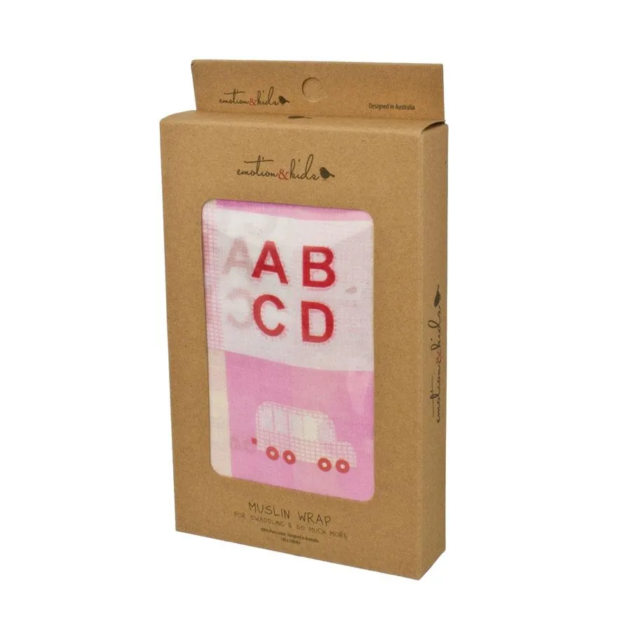 Pink Stencil Muslin Wrap