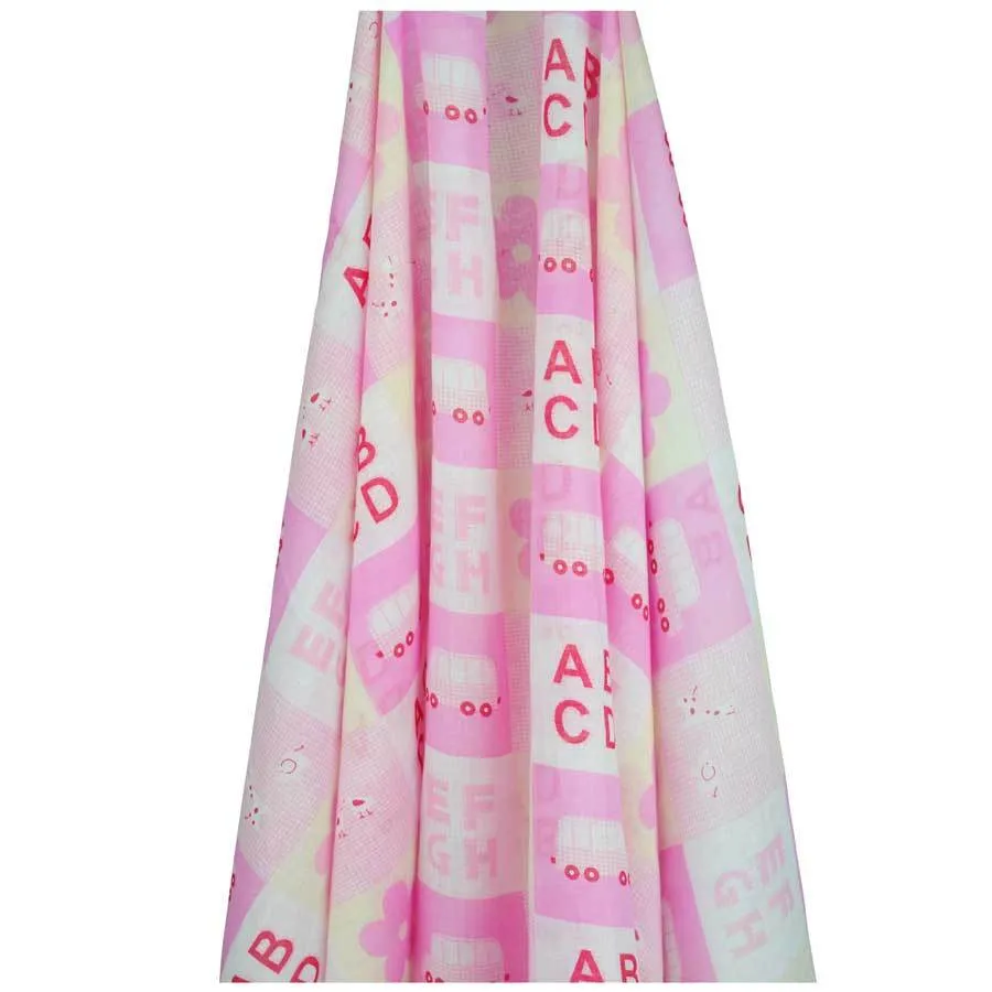 Pink Stencil Muslin Wrap
