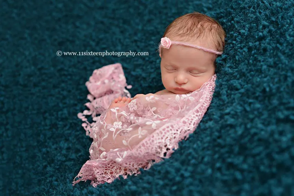 Pink Tassels Lace Newborn Baby Wrap Layer