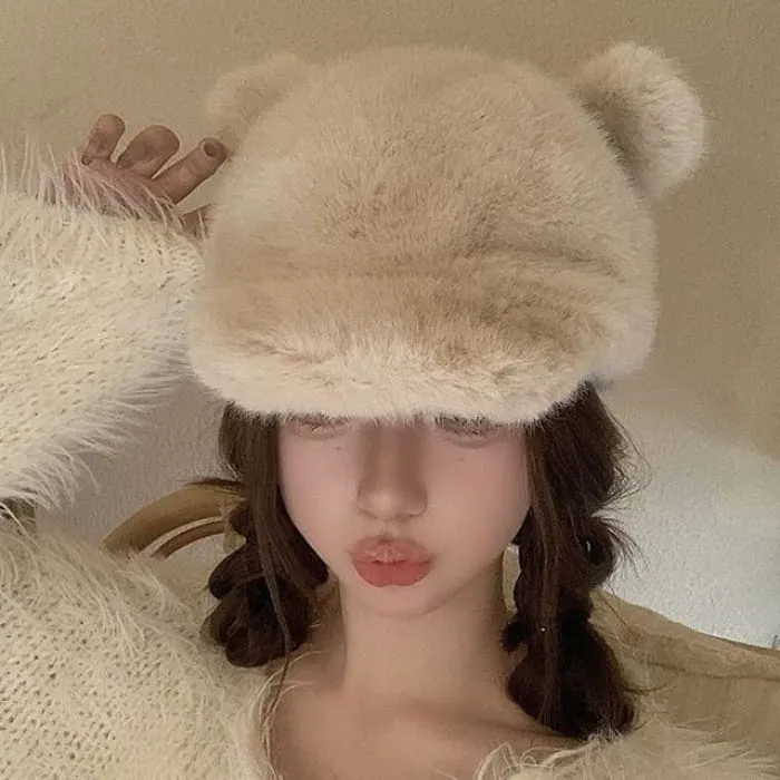 Plain Ear Fluffy Cap