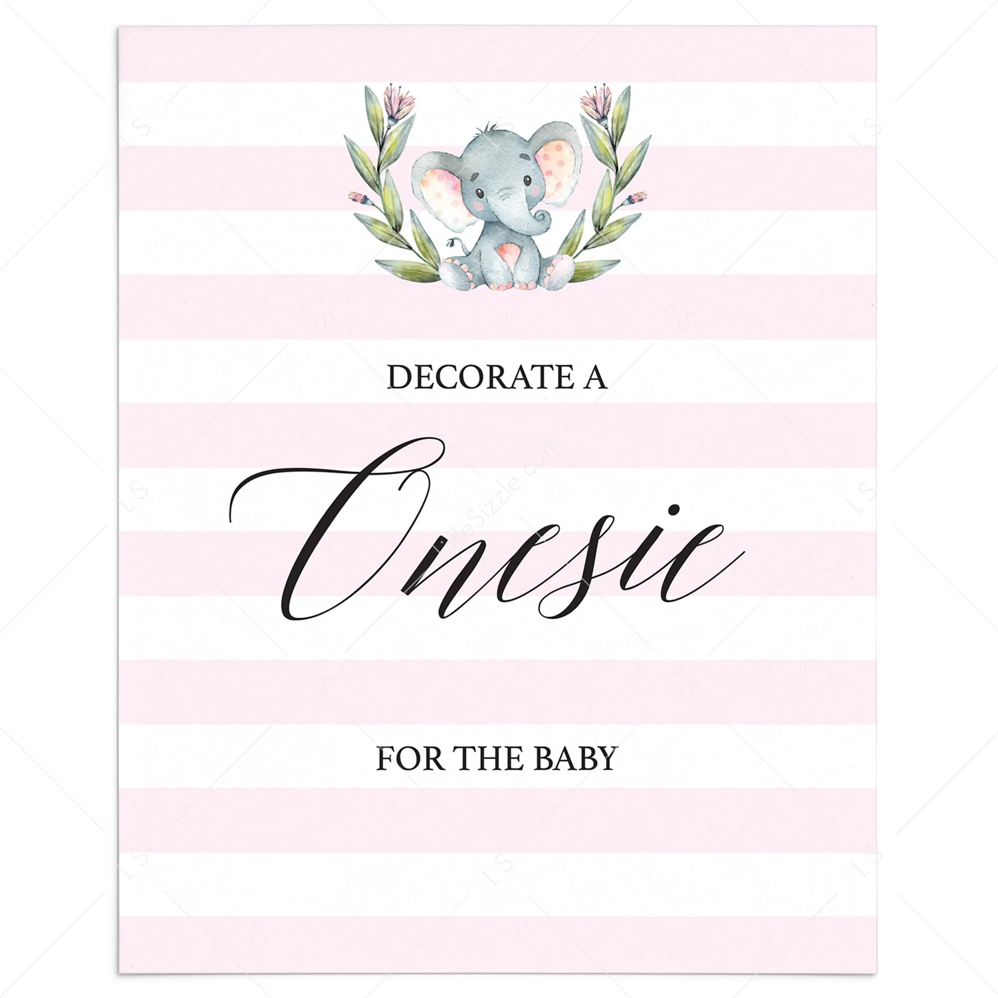 Please Sign The Onesie Girl Baby Shower Printable