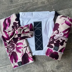 Plum Floral | Baby Blanket Bundle