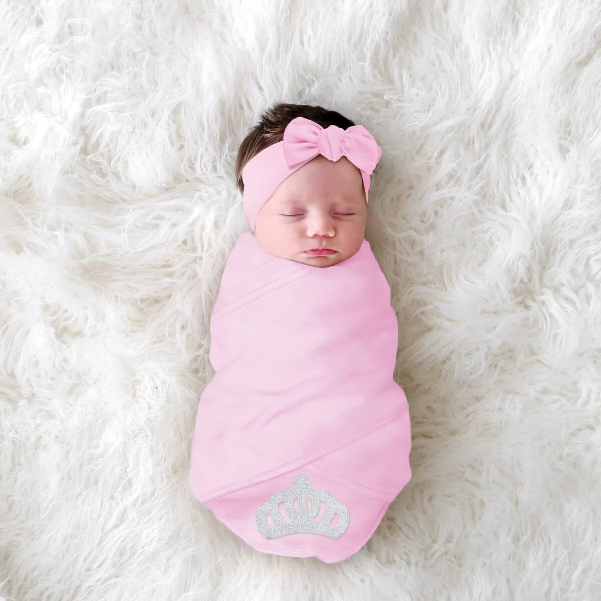 Princess Crown White Baby Swaddle