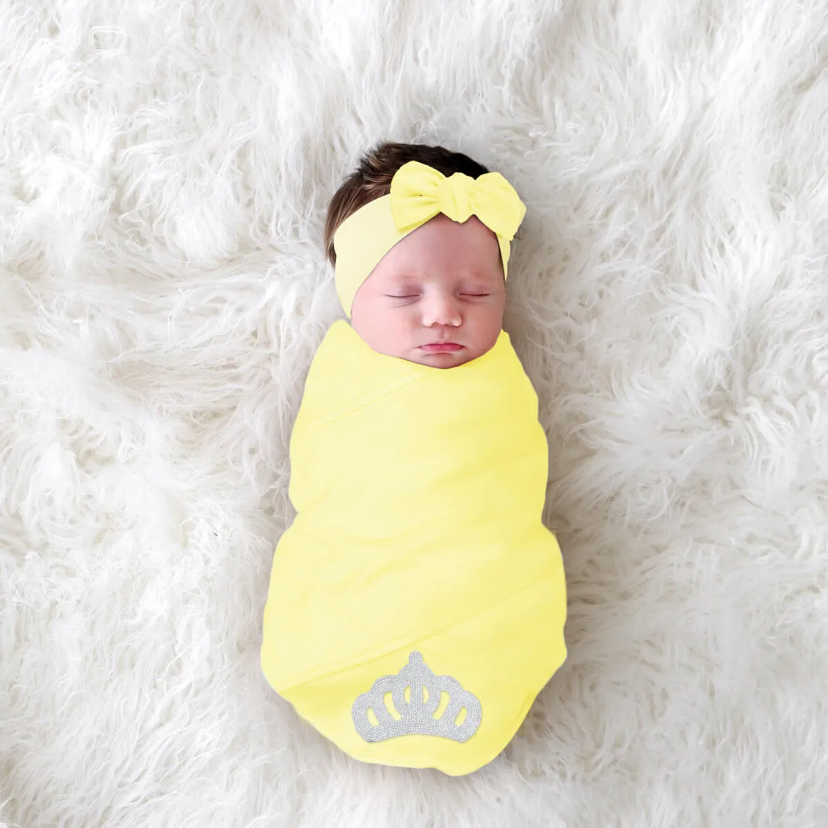 Princess Crown White Baby Swaddle